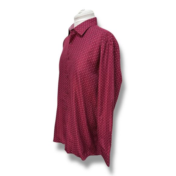 Nine West Mens Slim Fit Red Button-Down Shirt Size XL - Picture 3 of 10